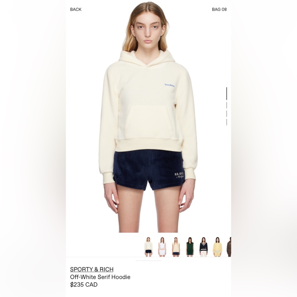 Sporty and rich off-white serif hoodie